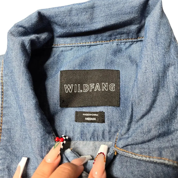 Wildfang Essential Chambray Sleeveless High Waisted Coverall Size: M - Picture 7 of 9